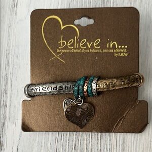 Silver and Gold Bohemian Bracelet with Heart Charm